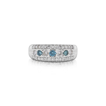 1.16 Carat Three Row White and Blue Diamond Channel Seting Band Ring – Assay Jewelers