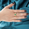 1.19 Carat Oval Cut Emerald & Diamond 14K Gold Statement Ring