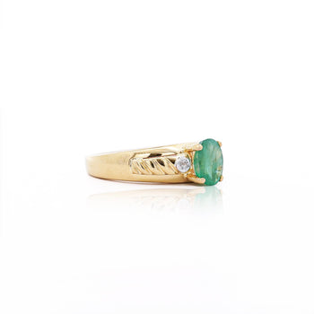 1.19 Carat Oval Cut Emerald & Diamond 14K Gold Statement Ring – Assay Jewelers