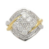 1.2 Carat Round-Cut Diamond Two-Tone Retro Cluster Ring