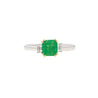 1.20 Carat Colombian Emerald and Baguette Diamond 3-Stone Ring