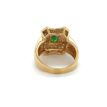 1.25 Carat Oval Cut Tsavorite And Round Cut Diamond Halo Rectangle Shape Ring – Assay Jewelers