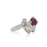 1.28 Carat Ruby & Diamond 14K White Gold Toi Et Moi Ring