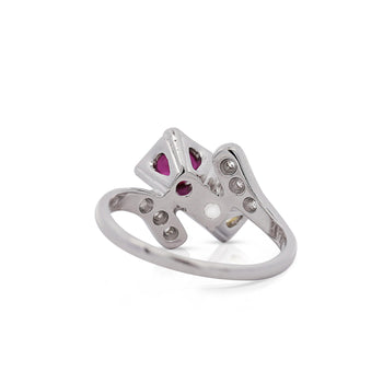 1.28 Carat Ruby & Diamond 14K White Gold Toi Et Moi Ring – Assay Jewelers