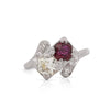 1.28 Carat Ruby & Diamond 14K White Gold Toi Et Moi Ring