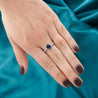 1.5 Carat Deep Blue Sapphire & Diamond Cathedral 18K Gold Ring