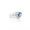 1.5 Carat Trillion Blue Sapphire & Diamond in 18K Gold Midi Ring