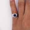 1.5 Carat Trillion Blue Sapphire & Diamond in 18K Gold Midi Ring