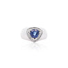1.5 Carat Trillion Blue Sapphire & Diamond in 18K Gold Midi Ring