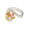 1.75 Carat Pink & Yellow Marquise Diamond Platinum & 18K Gold Bypass Ring