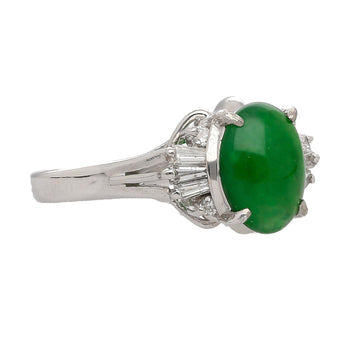 1.85 Carat Untreated Jadeite Jade and Diamond Platinum Ring HK Certified – Assay Jewelers