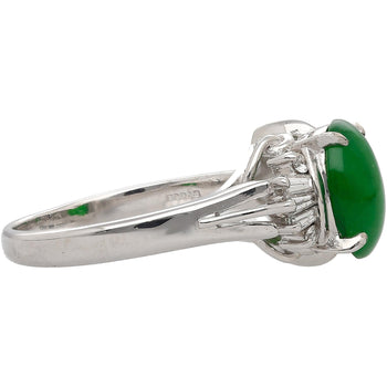 1.85 Carat Untreated Jadeite Jade and Diamond Platinum Ring HK Certified – Assay Jewelers
