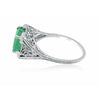 1.93 Carat Colombian Emerald set in Art Deco Platinum filigree ring