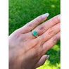 2 Carat Cabochon Cut Natural Emerald & Diamond in Textured 14K Yellow Gold Ring