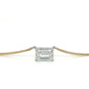 2 Carat Emerald Cut Lab Grown Diamond Connected Floating Necklace in 18K Yellow & White Gold 2-Tone Setting