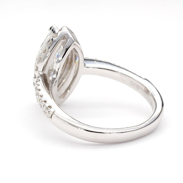 2 Carat Marquise Diamond H Color SI1 Pave Halo 14K White Gold Engagement Ring