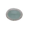 20.86 Carat Oval Aquamarine Tsavorite Diamond Dome 18K White Gold Cocktail Ring