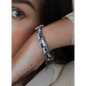 21 Carat Art Deco Blue Sapphire and Diamond Bracelet in Platinum