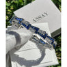 21 Carat Art Deco Blue Sapphire and Diamond Bracelet in Platinum