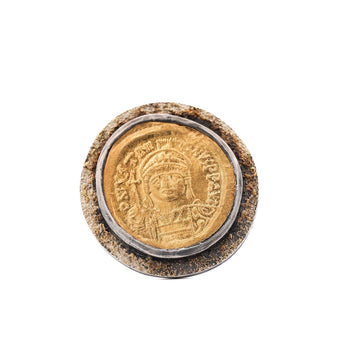 Bague en or 22K avec pièce antique de l’Empire byzantin JUSTINIEN I – Assay Jewelers