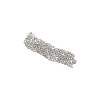 Bracelet à maillons serti clos de diamants naturels ronds, 25 carats total, en or blanc 18K – Assay Jewelers