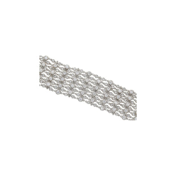 Bracelet chaîne serti clos en diamants naturels taille ronde total 25 carats en or blanc 18K – Assay Jewelers