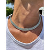 27 Carat Diamond and Emerald Flexible Choker Necklace in 18k White Gold