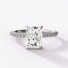 2.0 Carat Long Radiant D/VS2 Diamond Hidden Halo Pave Engagement Ring