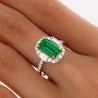 2.22ct Emerald Cut Colombian Emerald & Baguette Diamond Ring