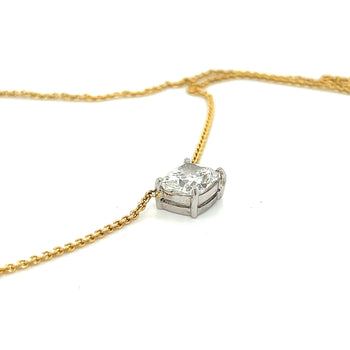 2.5 Carat Cushion Cut Lab Grown Diamond Floating Connected Necklace 14K Gold – Assay Jewelers