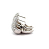 2.5 Carat Diamond Pave 18K White Gold Clip Hoop Cuff Earrings