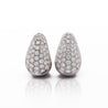 2.5 Carat Diamond Pave 18K White Gold Clip Hoop Cuff Earrings