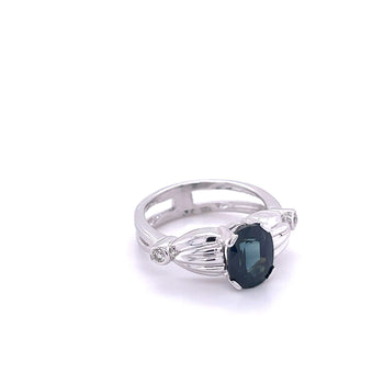 2.50 Carat Oval Cut Blue Sapphire in 14k White Gold Ring – Assay Jewelers
