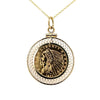 2,50 Dollar Quarter Eagle US Gold Coin Pendant 14K Gold Bezel Setting (Pre-1933)