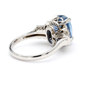 2.51 Carat Oval Blue Sapphire & Mixed Diamond Platinum Art Deco Ring – Assay Jewelers
