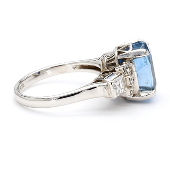 2.51 Carat Oval Blue Sapphire & Mixed Diamond Platinum Art Deco Ring – Assay Jewelers