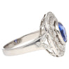 2.56 Carat No Heat Kashmir Blue Sapphire in Platinum Diamond Halo Ring