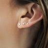 2.5mm Diamond in 14K Gold Flat Back Singe Stud Earring