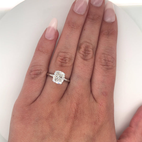 2.79 Carat Lab Grown Diamond Solitaire Ring in 14K White Gold