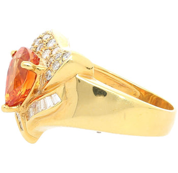 2.87 Carat Pear-Cut Orange Sapphire Heart Ring 18K Gold – Assay Jewelers