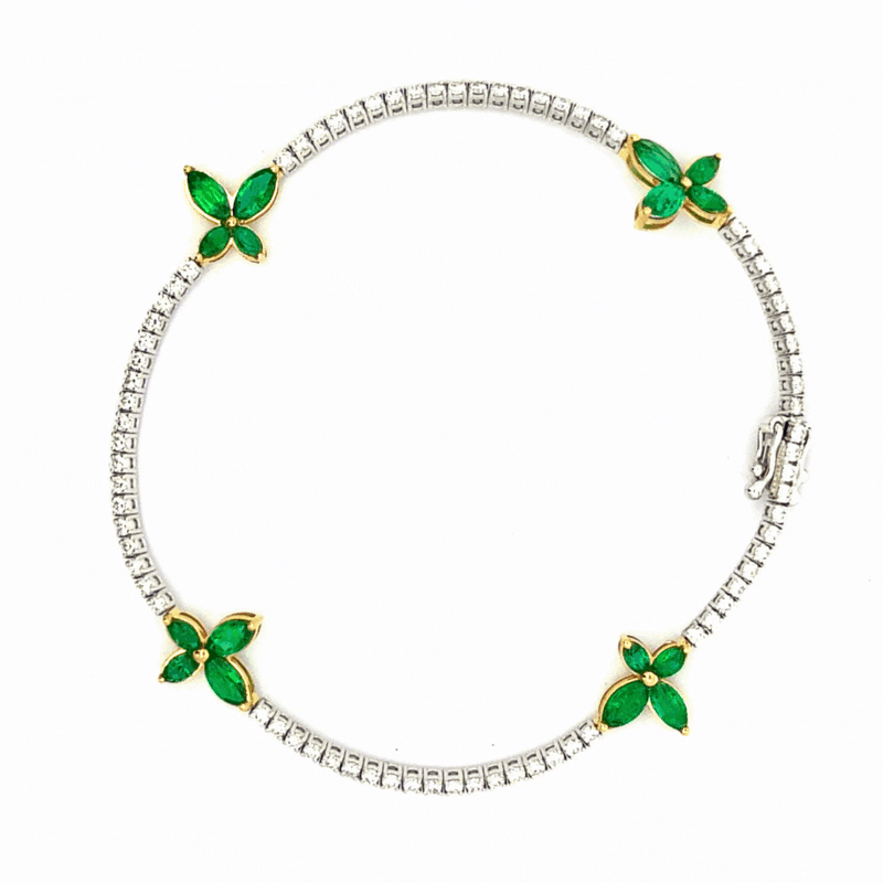 3-4 Carat Butterfly Charm Diamond & Precious Gem Tennis Bracelet