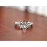 3 Carat Cushion Cut Lab Grown Diamond With Baguette Side Stones in Platinum