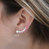 3 Carat Lab Grown Diamond Graduated Ear Climber Earring