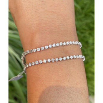 Bracelet tennis en diamant naturel 3 carats en or blanc massif 18k – Assay Jewelers