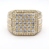 3 Carat Round & Baguette Diamond 14K Gold Mens Cluster Ring
