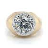 3 Carat Round Cut Lab Grown Diamond Solitaire Mens Ring in 18k Gold