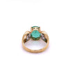 3 carat Oval Cut Colombian Emerald and Diamond Vintage Ring in 14k Gold