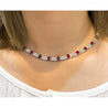 30 Carat TW Oval Cut Ruby and Diamond Tennis Necklace in Platinum