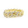 30Ct Diamond 14K Yellow Gold Miami Cuban Link Chain Bracelet