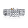 35 Karat TW Rundschliff Diamant Platin 4-reihiges Armband